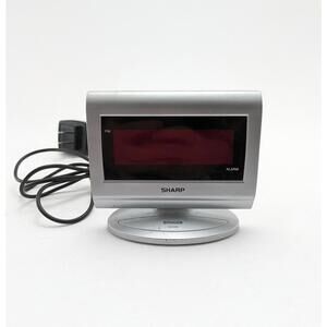 Sharp SPC061 Digital Silver‎ LED Easy Read Alarm Clock Testing Working